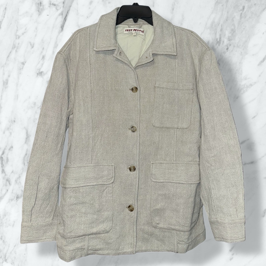 Free People Lucy Linen Chore Coat